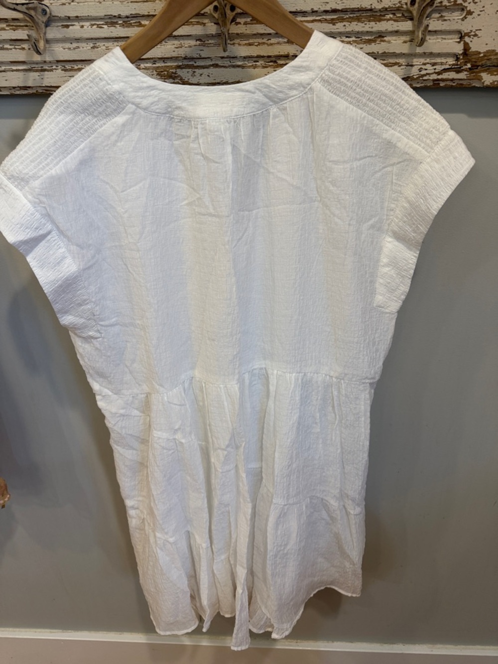 Anthropologie Maeve Tiered Tunic White Gauze Dress Size Large - Picture 7 of 13